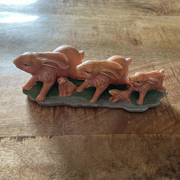 Dollhouse Miniatures Ceramic Wild Rabbit Family - Picture 2 of 6